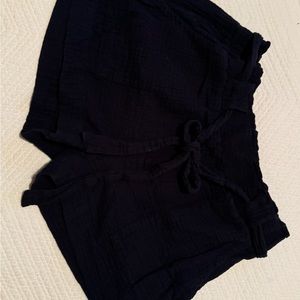 Navy blue drawstring high waisted shorts